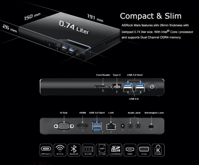 Asrock Mars-i3-8145U