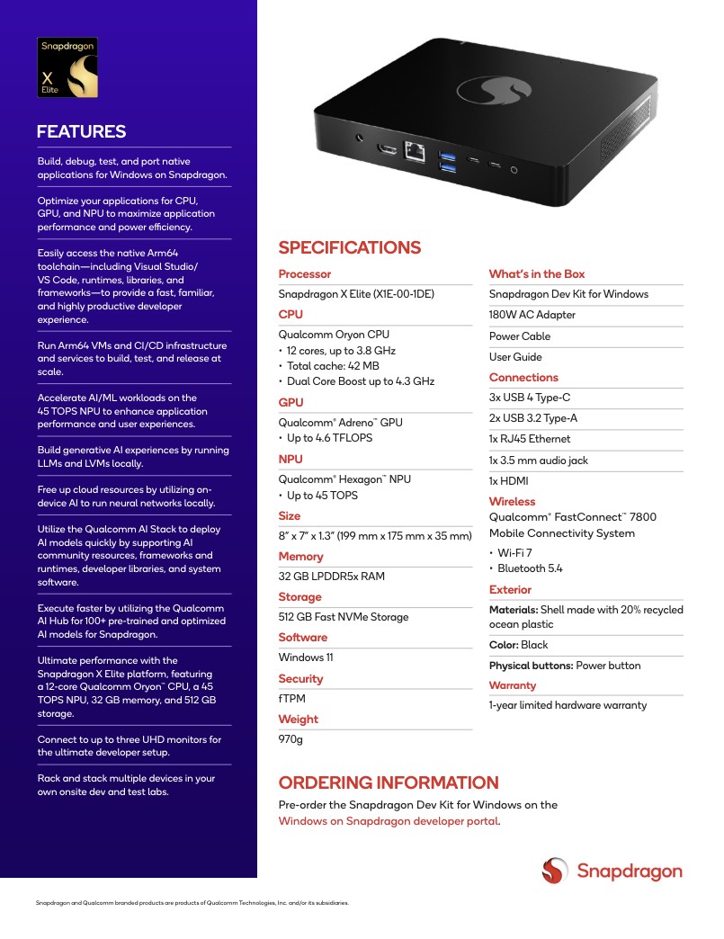 Qualcomm Refunded SnapDragon X Elite Dev Kit